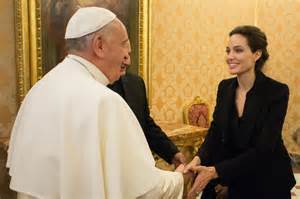 Angelina Jolie visita al papa Francisco