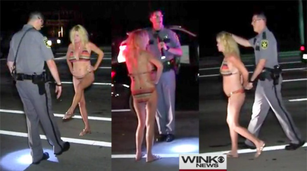 Video – Arrestan abuela en bikini manejando borracha